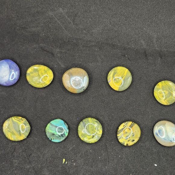 Handmade Refrigerator Magnets Rainbow Extra Strong Glass Cabochon Art Set 10 - Picture 1 of 6
